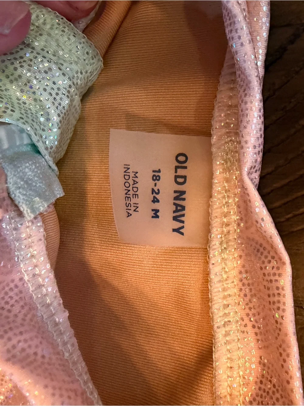 Old Navy Pink and Mint Glitter Girls Swimsuit
